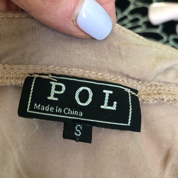 POL Embroidered dress size small beige with navy embroidery - Picture 5 of 7